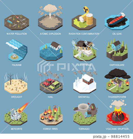 Natural Disasters Isometric Natural Disasters Isometric 98814455