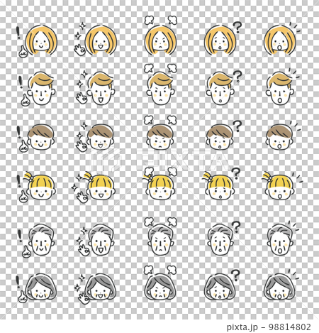 Family facial expression icon set 98814802