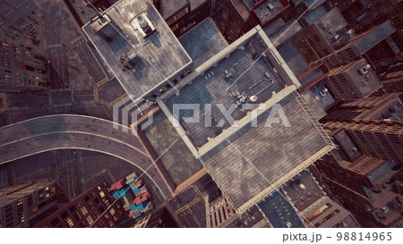 City Top View of Skyscrapers Building by drone 98814965