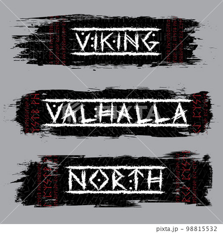 Grunge banners with viking text Grunge banners with viking text 98815532