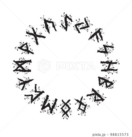 Norse viking runes black circle Norse viking runes black circle 98815573