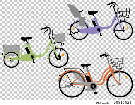 Illustration seen from the side of the electric assist city cycle 98815821