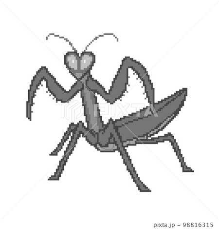 カマキリ_ドット絵(黒) カマキリ_ドット絵(黒) 98816315