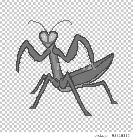 カマキリ_ドット絵(黒) カマキリ_ドット絵(黒) 98816315