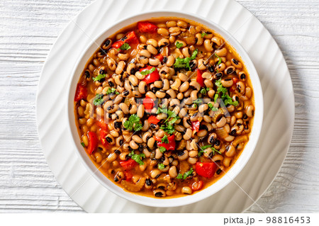 Vegan Hoppin John, savory black-eyed pea stew Vegan Hoppin John, savory black-eyed pea stew 98816453