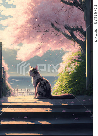 猫と桜と春の光 猫と桜と春の光 98816751