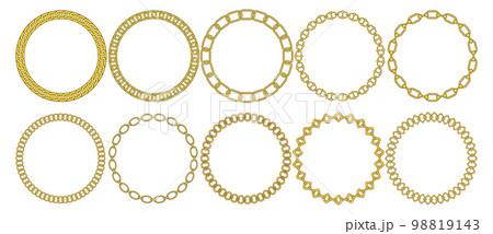 Round Chain frame. Circle chains border. Boho bracelet 98819143