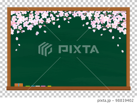 黒板に桜 サクラ 入学 入園 卒業 卒園 黒板に桜 サクラ 入学 入園 卒業 卒園 98819402