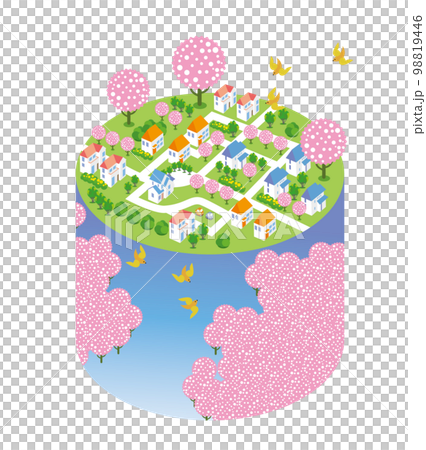 美麗的城市景觀，滿天繁星和生活風景。將自然與房屋融為一體的城市發展，人們可以在這裡過上明亮的生活。 98819446