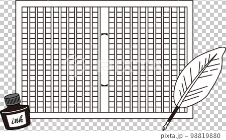 原稿用紙と万年筆 98819880