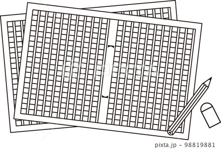 原稿用紙と鉛筆 98819881