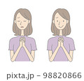 手を組んで祈る若い女性-フルカラー 98820866