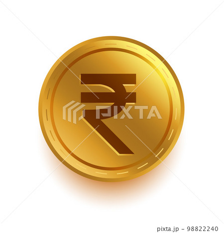 digital currency indian rupee symbol on golden coin 98822240