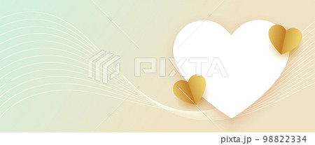 valentines day lovely banner with paper hearts and text space valentines day lovely banner with paper hearts and text space 98822334