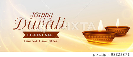 shiny happy diwali biggest sale banner vector design shiny happy diwali biggest sale banner vector design 98822371
