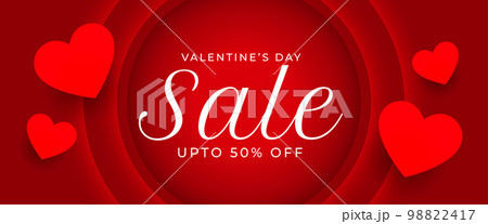 valentines day sale and discount banner with love hearts 98822417