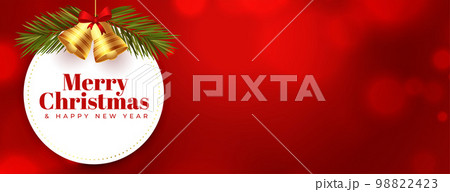 shiny merry christmas red banner with bokeh effect shiny merry christmas red banner with bokeh effect 98822423