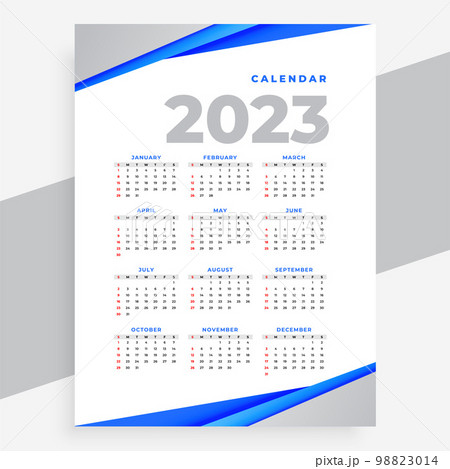 simple printable 2023 office calendar layout design vector simple printable 2023 office calendar layout design vector 98823014