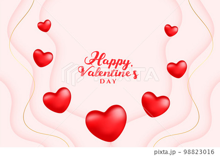 happy valentine's day lovely card with love hearts decoration 98823016