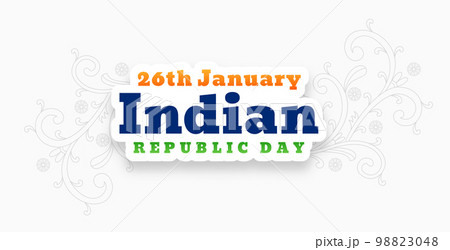 26th january happy indian republic day floral style banner 98823048