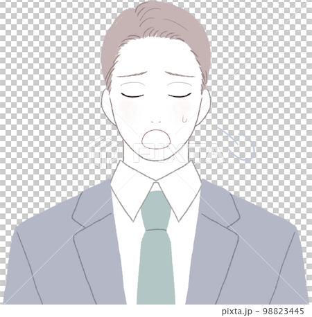 A refreshing young man in a suit sighing A refreshing young man in a suit sighing 98823445