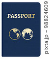 Passport front cover. International identity realistic mockup 98824609