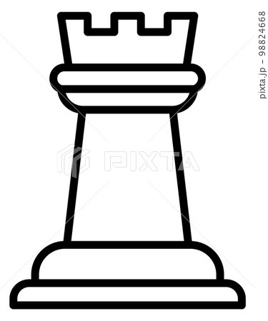 Rook line icon. Chess tower piece symbol Rook line icon. Chess tower piece symbol 98824668
