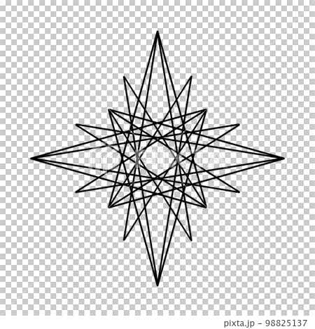 星のような幾何学模様の図案 98825137