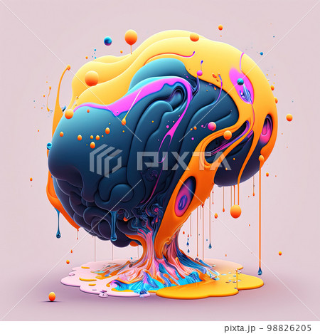 Unusual surreal structure in the form of a clot of colors 98826205
