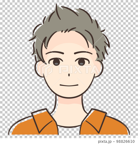 穿著柔軟莫霍克族的亞洲年輕男子的臉 穿著柔軟莫霍克族的亞洲年輕男子的臉 98826610