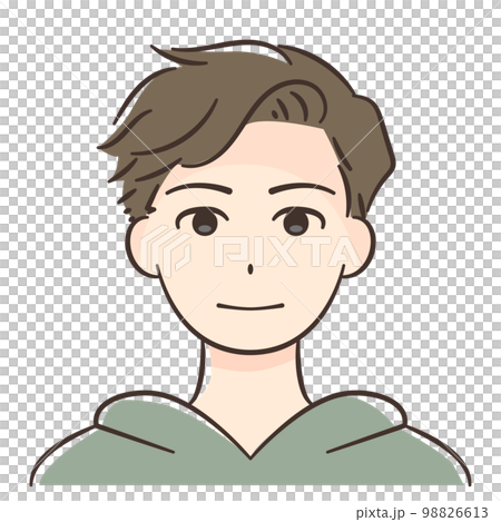 留著兩塊頭髮的亞洲年輕男子的臉 留著兩塊頭髮的亞洲年輕男子的臉 98826613