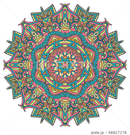 Vector hand drawn doodle mandala. Ethnic mandala with lacy ornament. 98827276