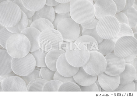 Stack of white cotton pads for personal care Stack of white cotton pads for personal care 98827282