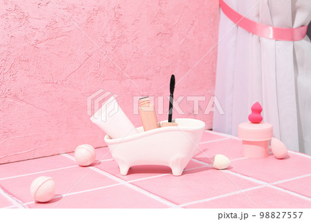 Concept of cosmetic and beauty care accessories Concept of cosmetic and beauty care accessories 98827557