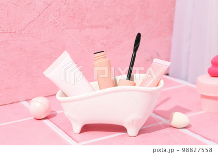 Concept of cosmetic and beauty care accessories Concept of cosmetic and beauty care accessories 98827558