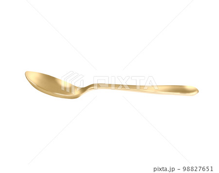 ゴールドのリアルなスプーン 98827651