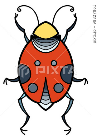 Ladybag icon. Decorative stylized bug. Red beetle Ladybag icon. Decorative stylized bug. Red beetle 98827861