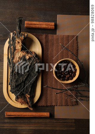 Flat lay of creative moodboard composition, top view Flat lay of creative moodboard composition, top view 98828069