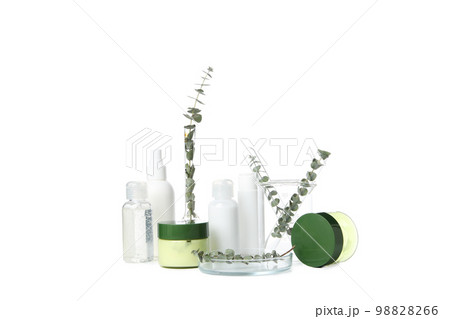 Concept of bodycare, beauty products, isolated on white background Concept of bodycare, beauty products, isolated on white background 98828266
