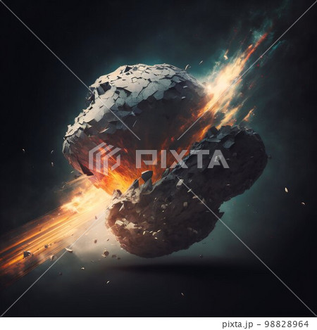 Asteroid flying in space. Generative AI Asteroid flying in space. Generative AI 98828964
