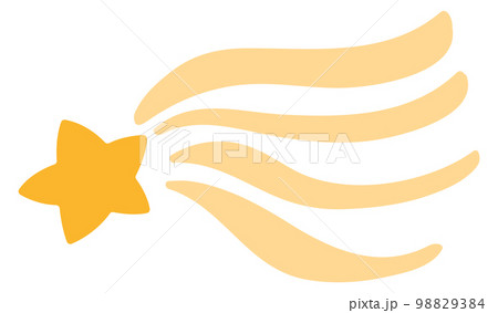 Flying yellow star icon. Space comet drawing 98829384