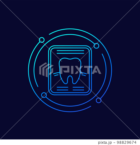 dental x-ray image icon, line vector 98829674