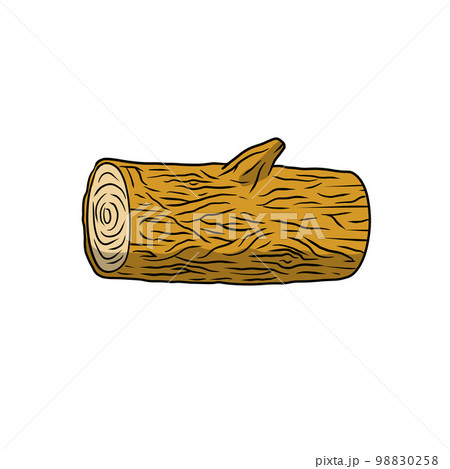 Brown log. Building wood material 98830258