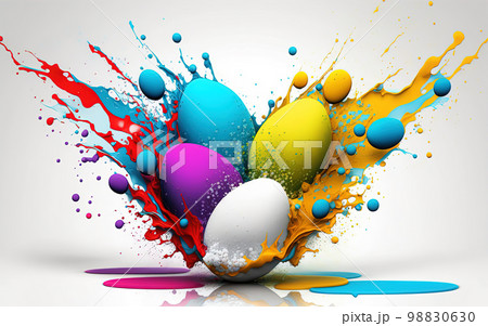 Easter egg colorful explosion. Easter egg paint splash Easter egg colorful explosion. Easter egg paint splash 98830630