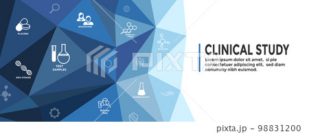 Clinical Study Icon Set with Web Header Banner Clinical Study Icon Set with Web Header Banner 98831200