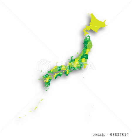 Japan political map of administrative divisions Japan political map of administrative divisions 98832314