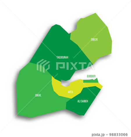 Djibouti political map of administrative divisions 98833066