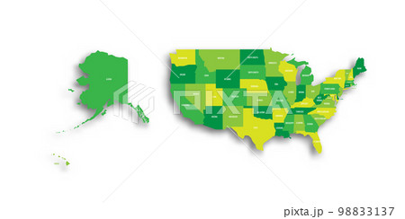 United States of America political map of administrative divisions 98833137