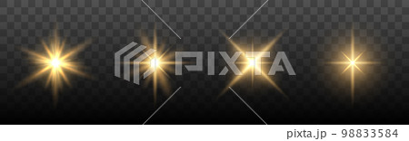Shine glowing stars. Vector Golden Sparks. 98833584