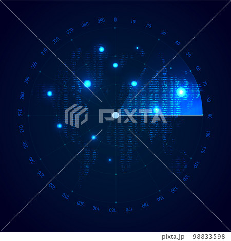 Radar screen background. Vector sonar 98833598